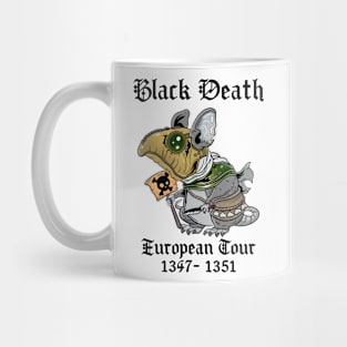 The Pestilent Sentinel: Plague Doctor's Black Death Rat Design Mug